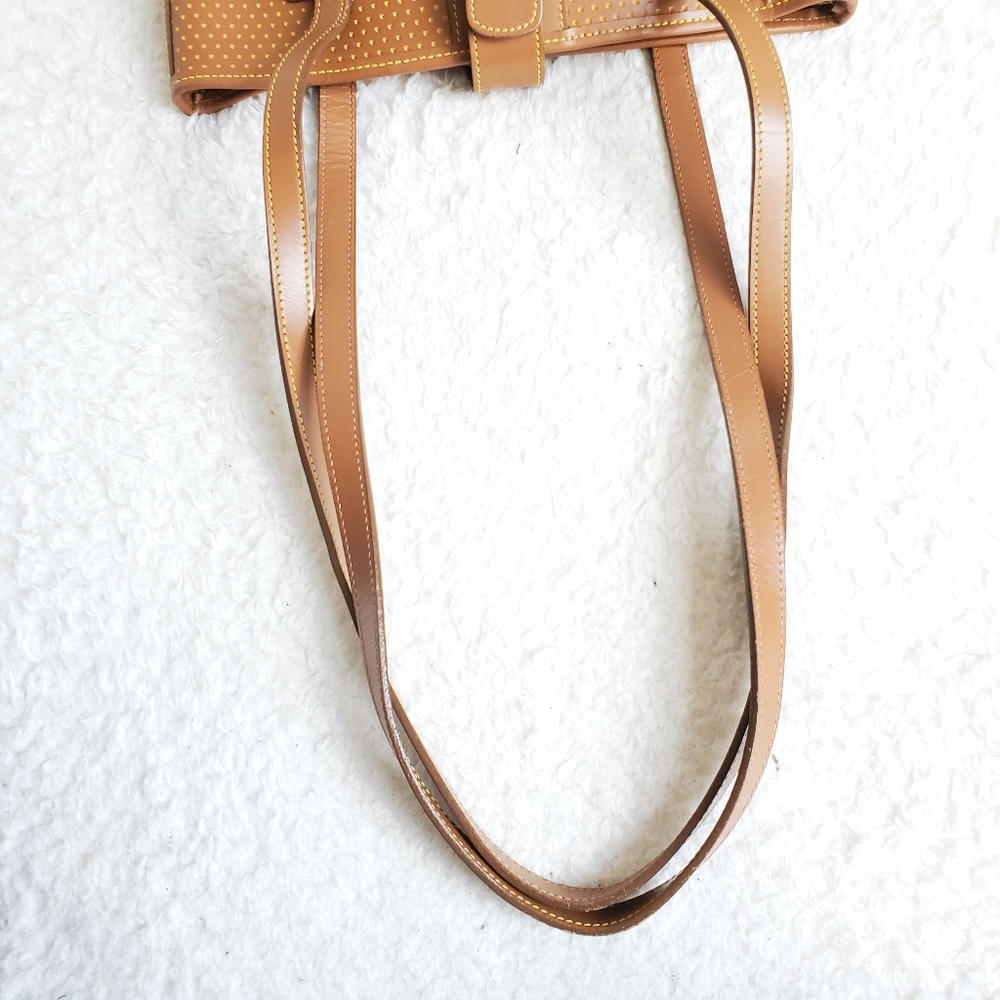 Dooney & Bourke Tan Perforated Leather Tote with Gold Hardware - Picture 5 of 8